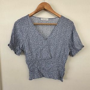 Blue & White Crop Top